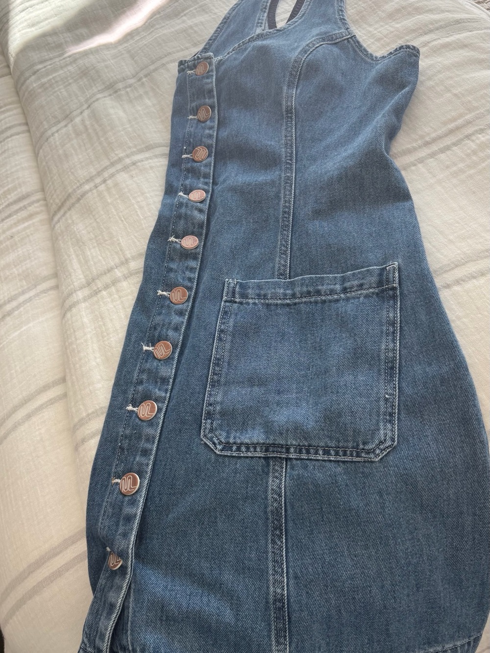 Marine Layer Blue Denim Button-Front Mini Dress - Picture 6 of 11
